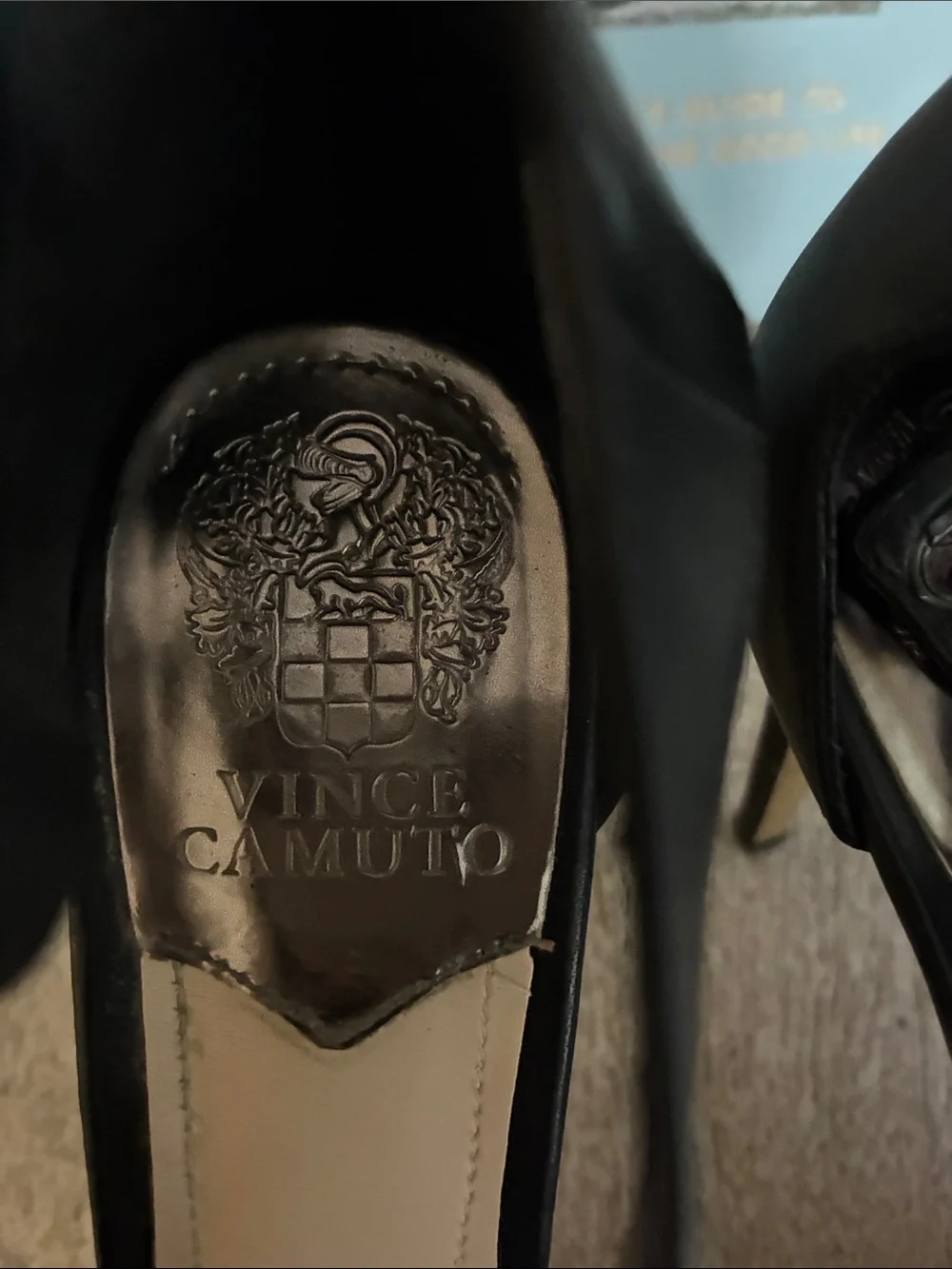 Vince Camuto Black Leather Ankle-Strap Stiletto Pumps
